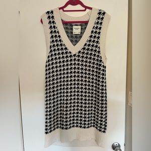 Houndstooth Sweater Vest Dress